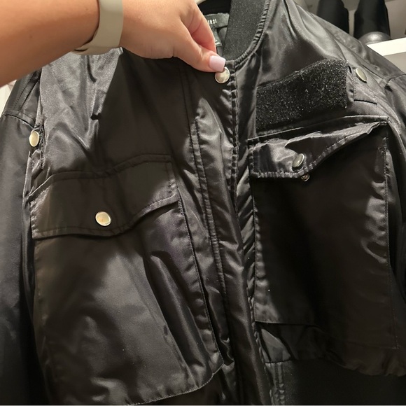 Black Bomber Jacket - Picture 3 of 6